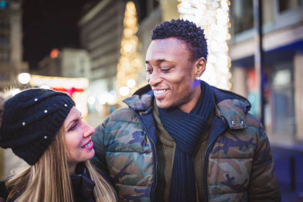 istock Diverse couple Christmas shopping 1167750161