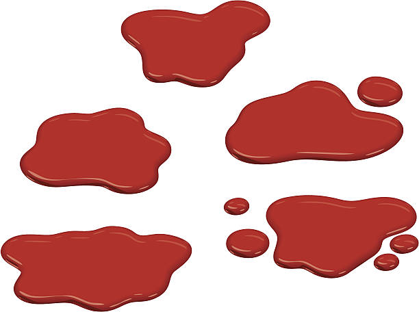Blood Drops on White Background Use these drops to represent drops of blood, paint or any other liquid. All shading is created using easy to edit blends and gradient fills. blood pouring stock illustrations