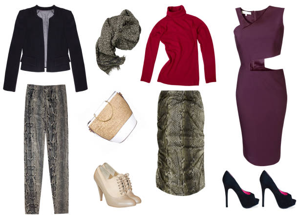 istock Female clothes collage isolated on a white background 1167760849
