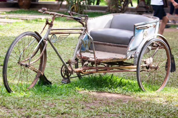 タイの人力車 3 輪三輪車自転車は地元の人々 や観光客のタクシーします
