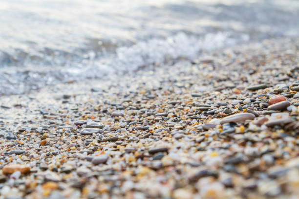 Sea stones on the seashore in the summer