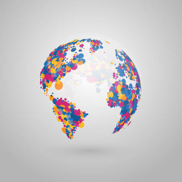 istock Abstract vector globe of the Earth of colorful dots. 1167769115