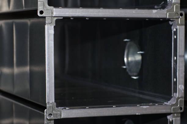 istock Elements and parts made of galvanized sheet for various ventilation systems 1167770327