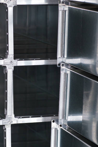 istock Elements and parts made of galvanized sheet for various ventilation systems 1167770496