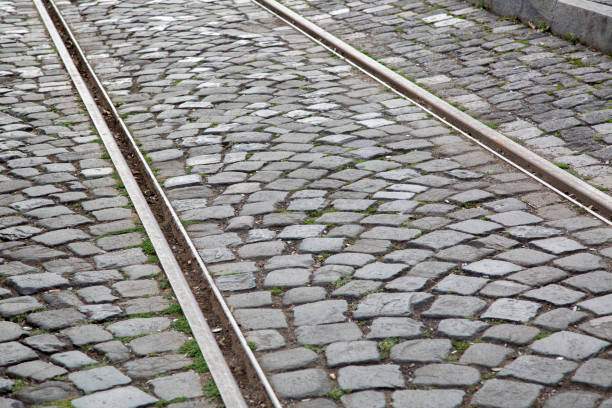 istock Railway Tracks and Cobblestones; Frankfurt 1167774550