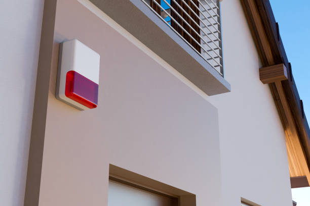 house and alarm system - security system security burglar alarm residential structure imagens e fotografias de stock