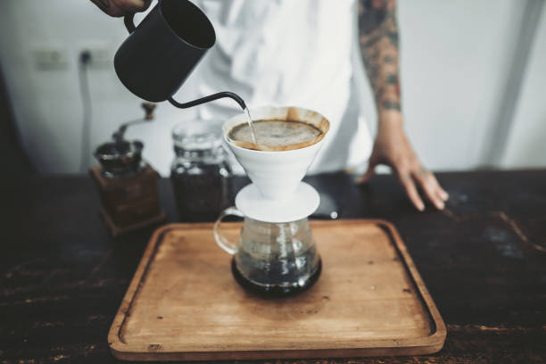 istock hot Coffee, people making coffee with drip coffee 1167774823