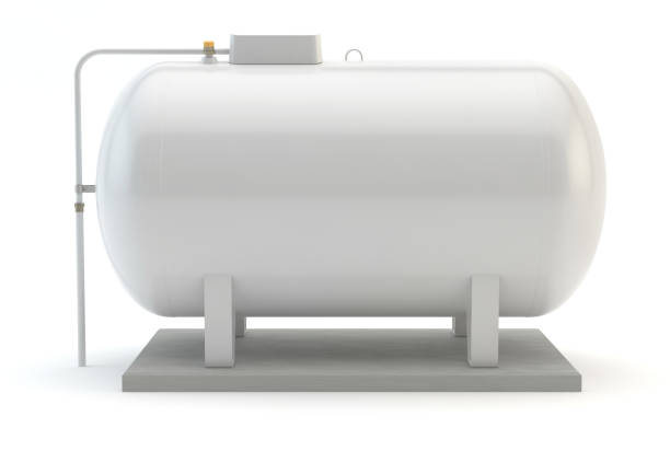 tanque de gas aislado en blanco - liquid propane gas fotografías e imágenes de stock