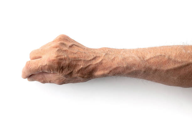 Hand of senior man holding something isolated on white. High resolution Hand of senior man holding something isolated on white. High resolution old hands stock pictures, royalty-free photos & images