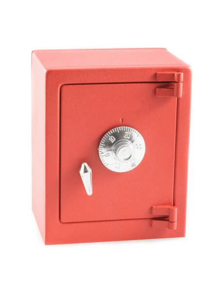 istock Red safe isolated on white background. Security and finance concept. 1167779148