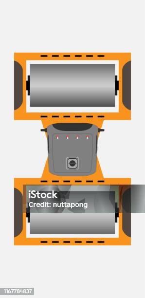 Machine Top View Animation Top View Vector Of Roller Machine Stock Illustration - Download Image ...