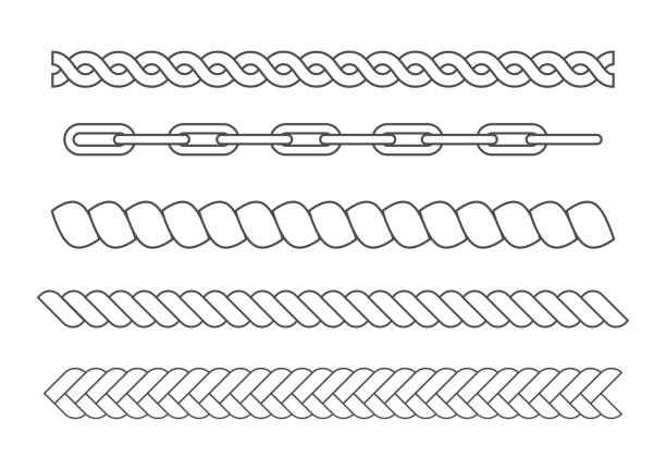 векторный ход веревки набор - oval shape illustrations stock illustrations