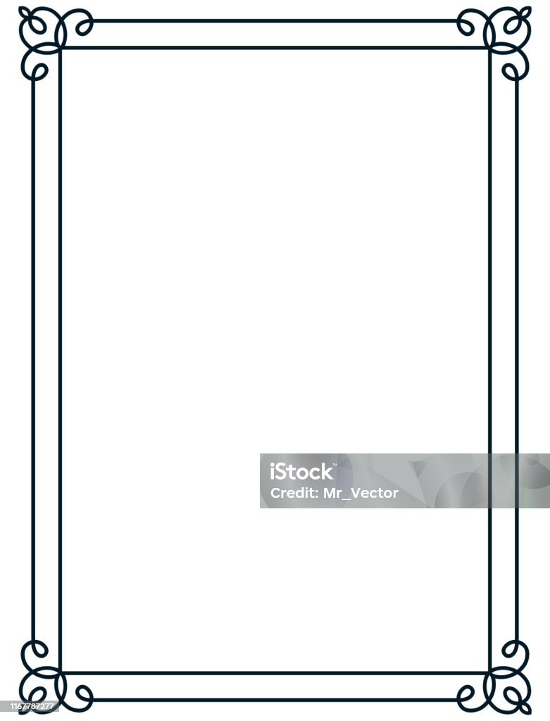 Bảng Hiệu Hoặc Nhãn Khung Viền Đường Vector Đơn Giản Cổ Điển Hình ...