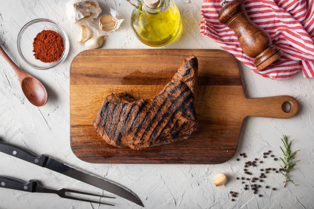 grilled tri tip steak marinated with santa maria sauce grilled tri tip steak marinated with santa maria sauce santa maria california photos stock pictures, royalty-free photos & images