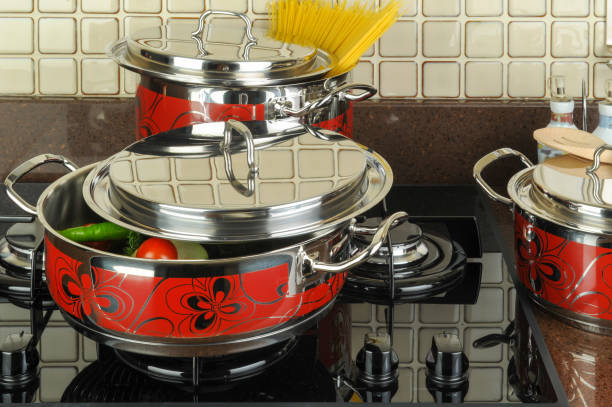 istock Set of stainless pots 1167791939