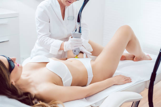 istock therapist using painless laser technology for hair removal 1167792565