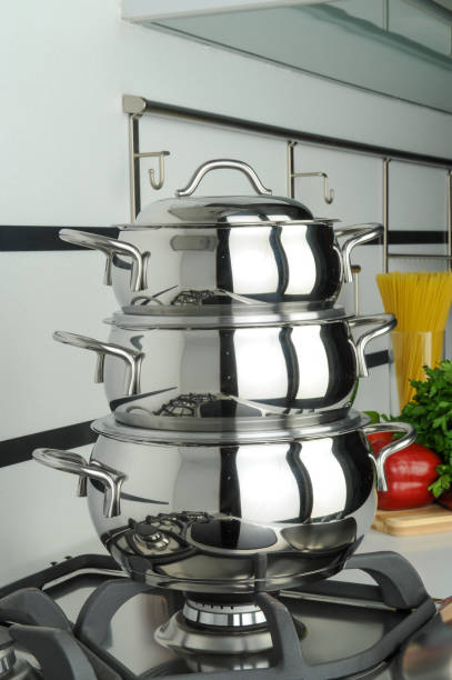 istock Set of stainless pots 1167792791