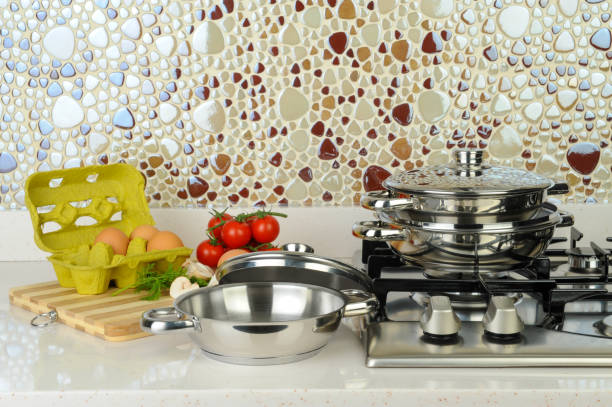 istock Set of stainless pots 1167792895