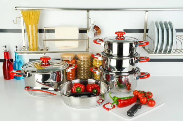 istock Set of stainless pots 1167793239