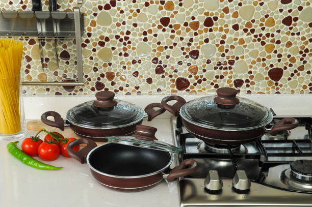 istock Set of stainless pots 1167793285