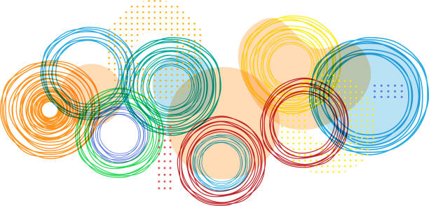 bright colors colorful circles background design element concentric stock illustrations