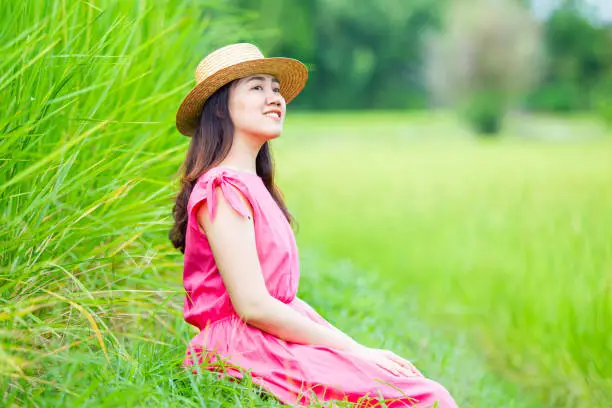 Photo of Asian girl's portrait.