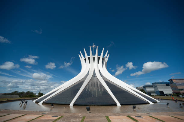 Cathedral of the republic in Brazil Brasilia, Brazil - May 17 2013: Church and Cathedral of Brasilia made it by Oscar Niemeyer brasilia stock pictures, royalty-free photos & images