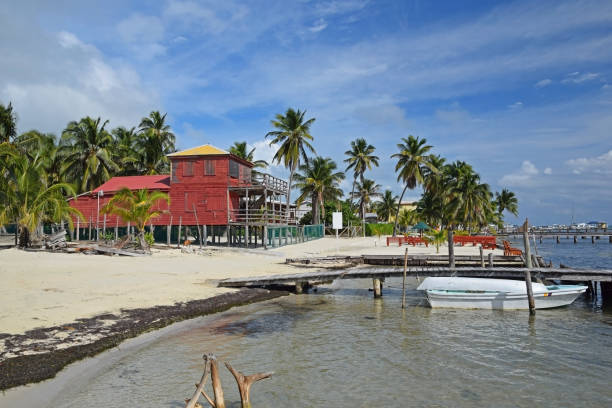 istock Caribbean house on stilts near the bridge 1167819669
