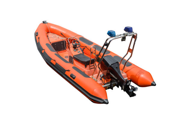 istock orange inflatable motor boat isolated on a white background 1167819866