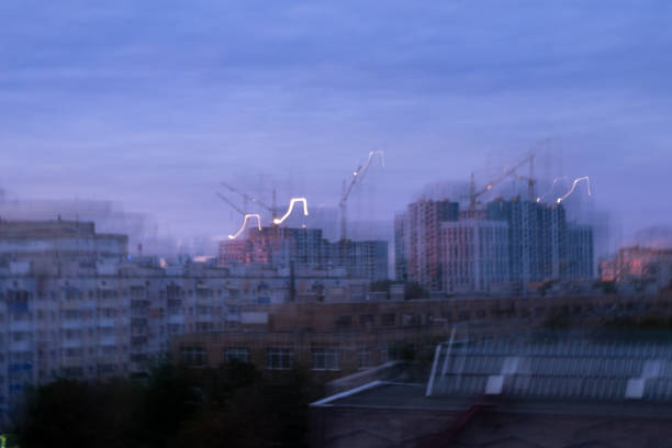istock Disfocused creative view Building equipment is on a construction site. Construction crane at background. 1167821057