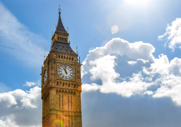 big ben tower of westminster palace, london, uk - local landmark international landmark middle ages tower of london imagens e fotografias de stock