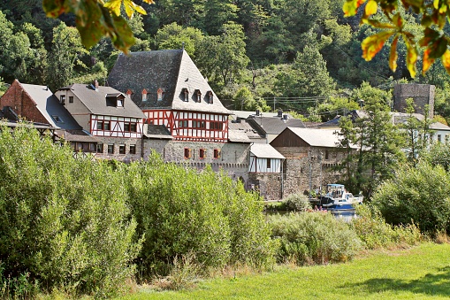 Dausenau, idyllic village on river Lahn in Germany.