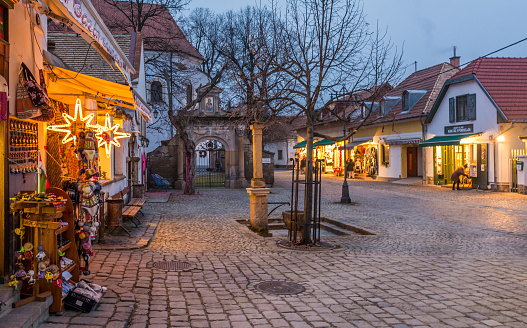Szentendre in Christmas, small town along the Danube near Budapest, December-20-2016