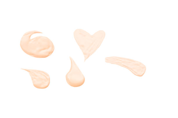 istock Liquid foundation swatch isolated on white background. Close Up of makeup cream sample. 1167833514