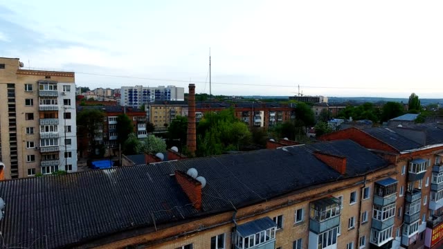 Panoramic Aerial drone view of old city