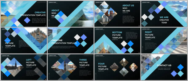 Minimal presentations design, portfolio vector templates with cubes, geometric abstract background. Multipurpose template for presentation slide, flyer leaflet, brochure cover, report, advertising. Minimal presentations design, portfolio vector templates with cubes, geometric abstract background. Multipurpose template for presentation slide, flyer leaflet, brochure cover, report, advertising portfolio photos stock illustrations
