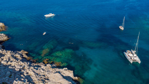 istock Yachts and Boats at Turquoise Mediterranean Waters,Greece 1167839509