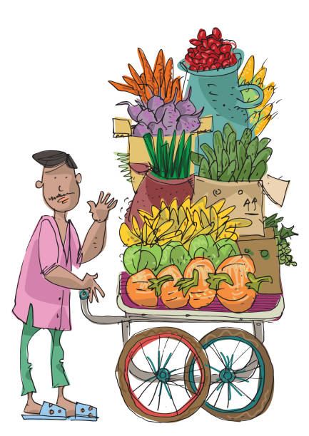 178 Indian Vegetable Market Illustrations & Clip Art - iStock | Indian  vegetable market road