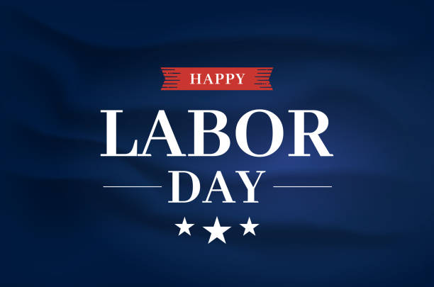 Happy Labor Day elegant poster, satin silk fabric background. Vector illustration. EPS10
