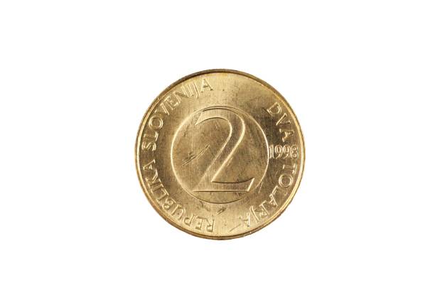 istock Slovenian Two Tolar Coin Isolated On White 1167850145
