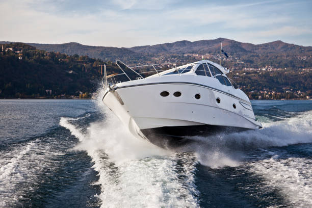istock luxurious motor boat sailing on the lake 1167852958
