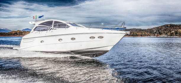 istock luxurious motor boat sailing on the lake 1167852968