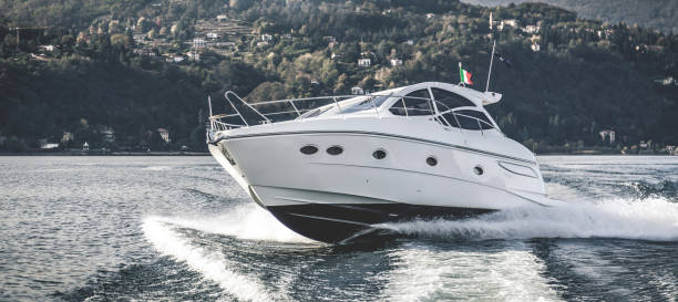 istock luxurious motor boat sailing on the lake 1167852969