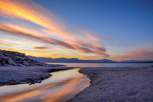 Sunset on Salton Sea