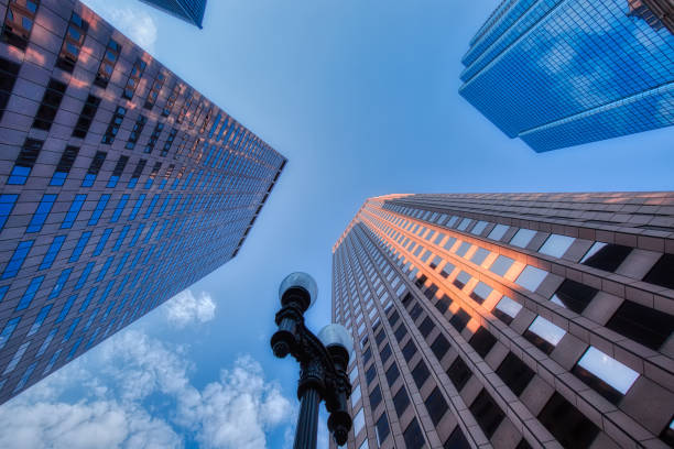 Boston downtown financial district and city skyline