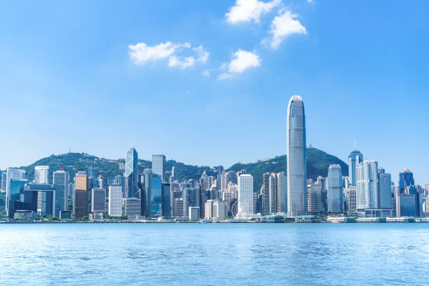 Hong Kong harbour view China - East Asia, Stock Market and Exchange, Finance, Hong Kong, Hong Kong Island hong kong business district stock pictures, royalty-free photos & images