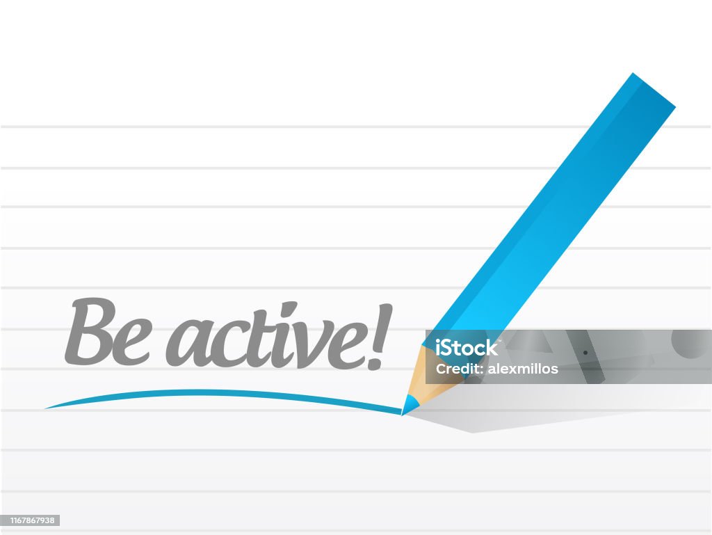Be Active Add Be Active Message Stock Illustration - Download Image Now - Advice ...