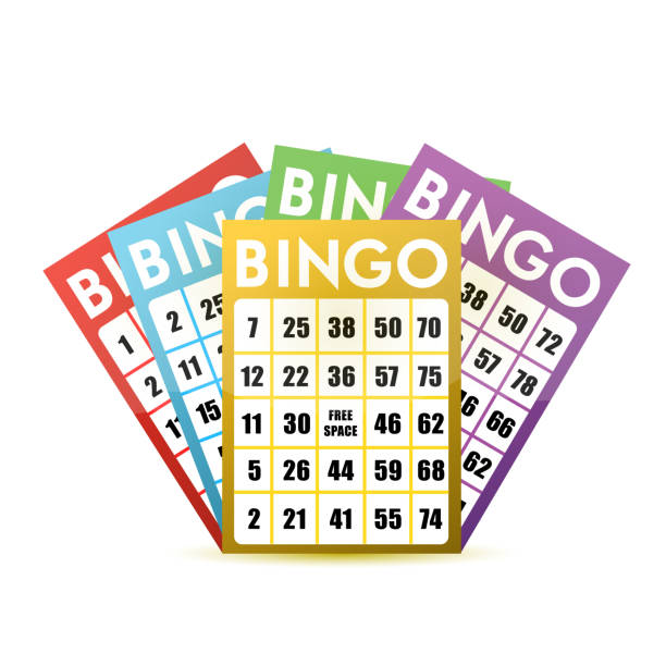 illustrazioni stock, clip art, cartoni animati e icone di tendenza di design dell'illustrazione delle carte bingo - tombola