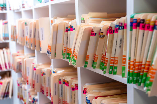 istock Medical Records on a Shelf 1167871137