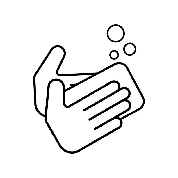 illustrations, cliparts, dessins animés et icônes de laver la main avec le vecteur de signe d'icône de savon - dentists chair people care medical equipment